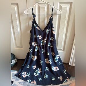Lush Navy Floral Dress